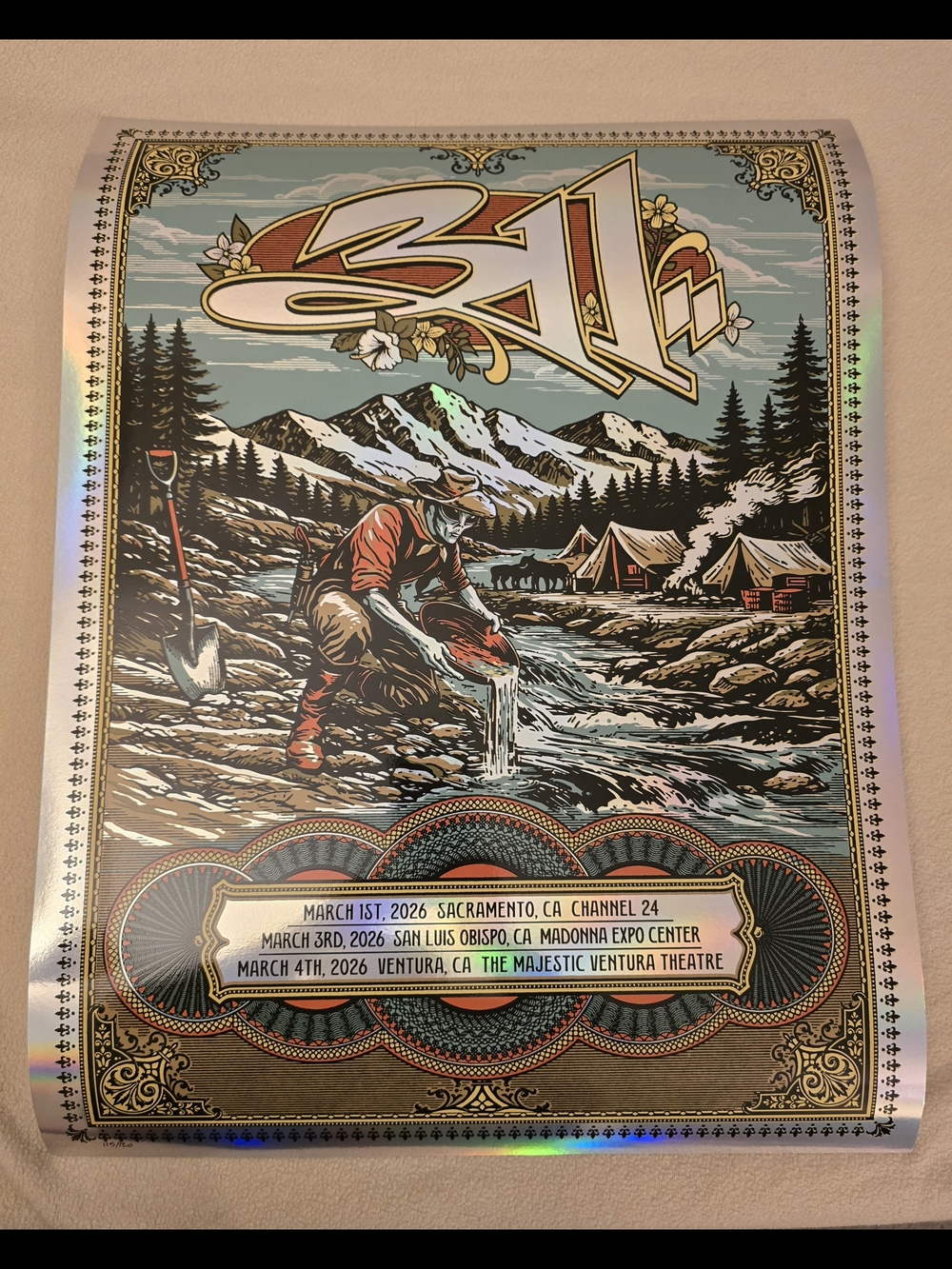 311 - *Limited Print* 2026 California Mini Tour Foil Poster w/ULINE Poster Tube